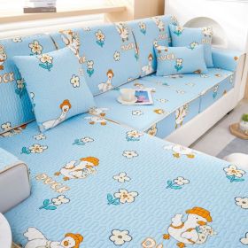 Summer latex ice silk sofa cover, all inclusive, universal cover, cat proof and scratch resistant sofa cover, universal cool mat, seat cushion (Color: Cute and Fun Duckling, size: 30*50cm cushion cover)