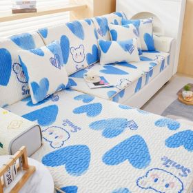 Summer latex ice silk sofa cover, all inclusive, universal cover, cat proof and scratch resistant sofa cover, universal cool mat, seat cushion (Color: Powder blusher Cute Bear, size: 70*90)